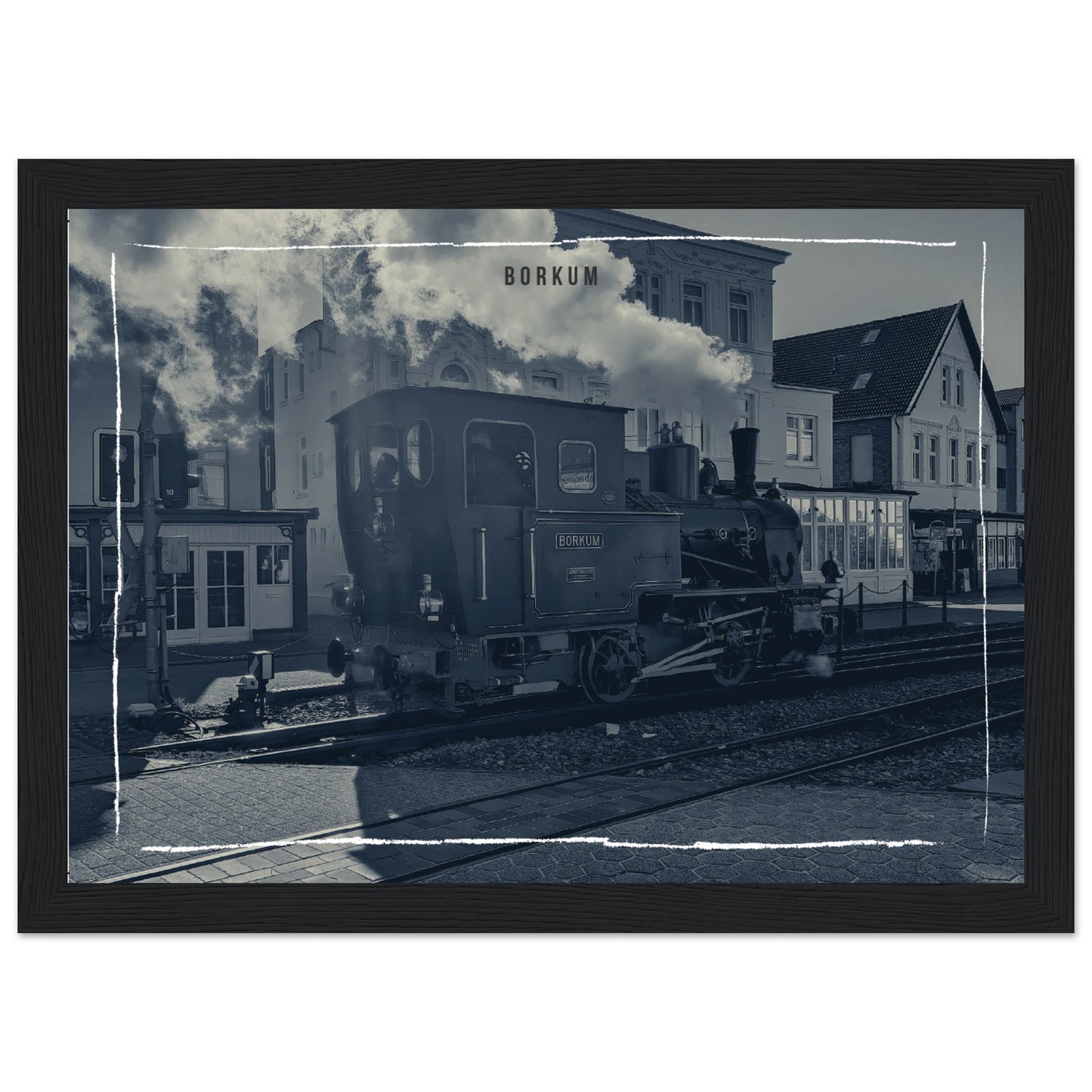 Premium-Poster aus mattem Papier mit Holzrahmen - Borkum