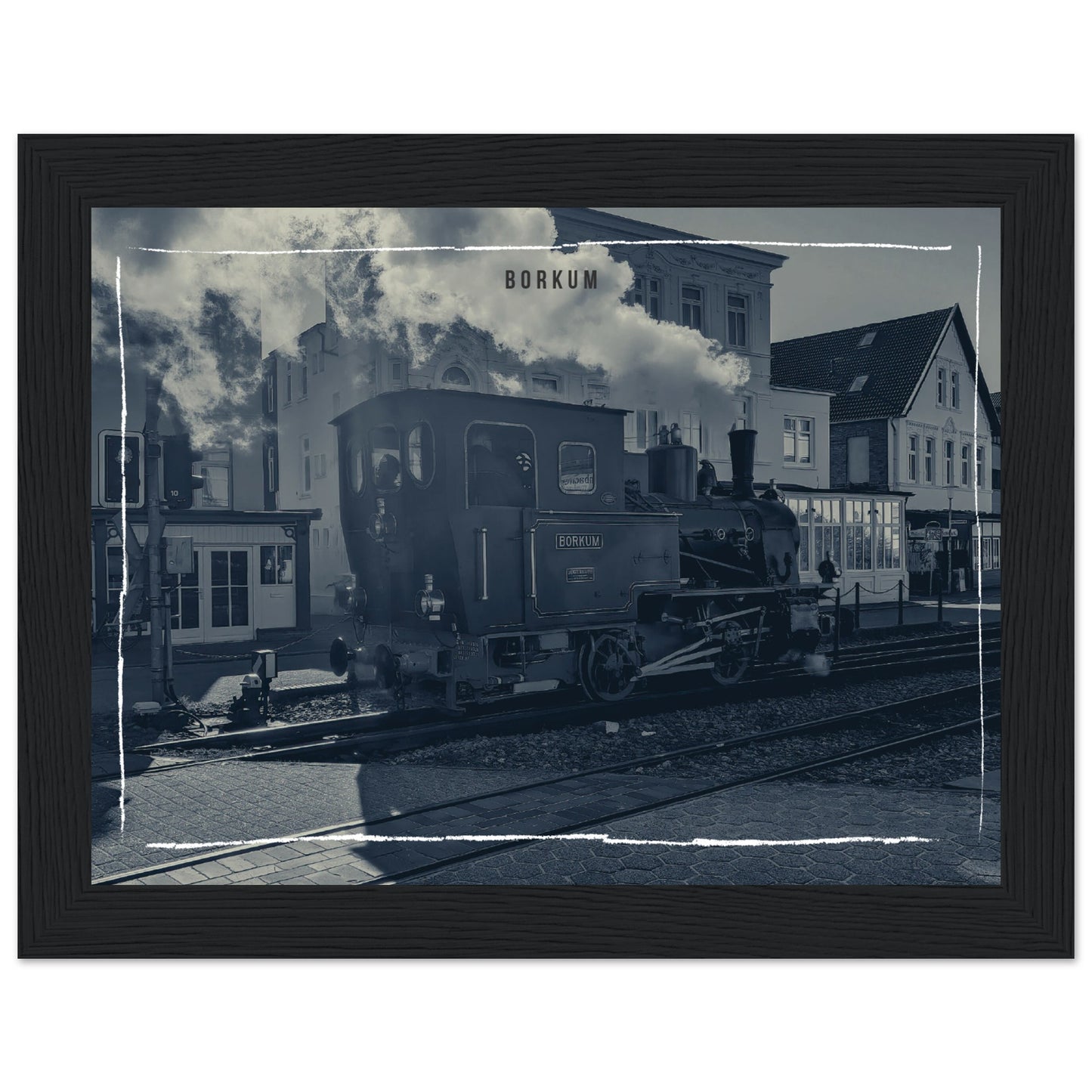 Premium-Poster aus mattem Papier mit Holzrahmen - Borkum