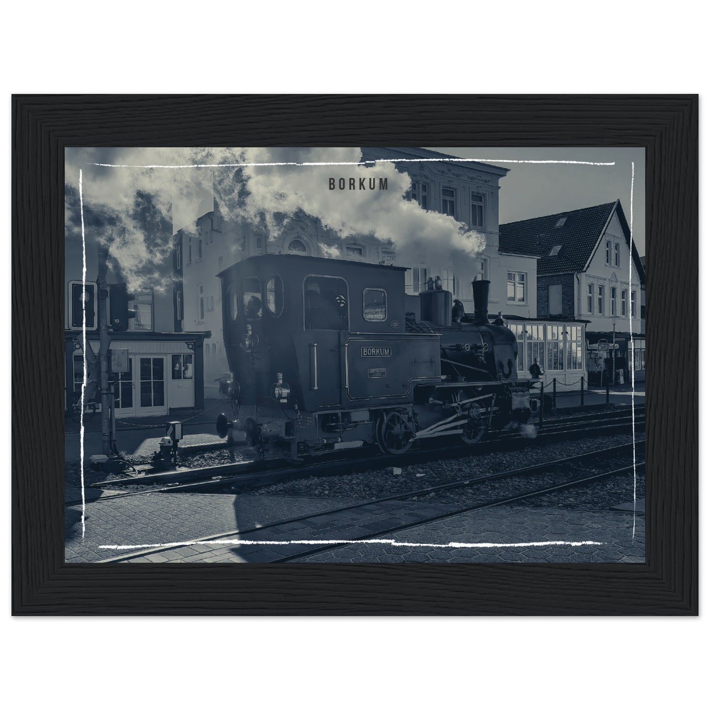 Premium-Poster aus mattem Papier mit Holzrahmen - Borkum