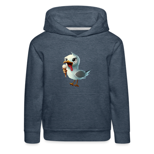 Kinder Premium Hoodie -  Freche Möwe - Jeansblau